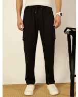 Black  Mid-Rise Track Pants