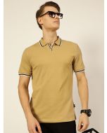 Beige  Polo Collar T-shirt