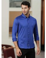 Blue Four Way Stretch High Quality Slim Fit Shirt