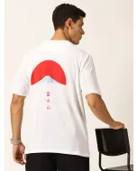 Men White Drop Shoulder Oversized Tshirt