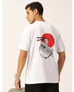 Men White Drop Shoulder Tshirt