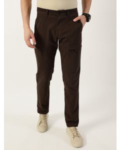 Coffee Smart Fit Mid-Rise Trousers