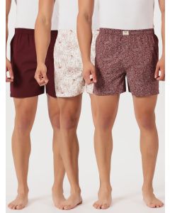 Multicolor Cricket Club Regular Fit 100% Cotton Woven Boxer Shorts (Pack of 3)