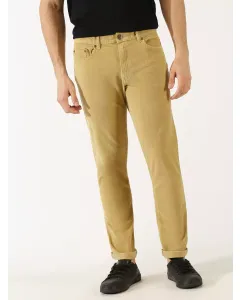 Beige Corduroy Chino Trousers