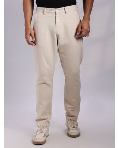 Beige Mid-Rise Straight Fit Woven Chino Trousers