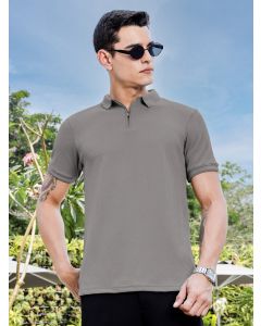 Grey Polo Collar T-shirt