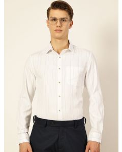 Blue Regular Fit Long Sleeves Striped Shirt