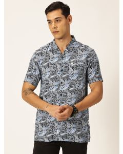 Multi Color Regular Fit Short Sleeves Printed Shirt
