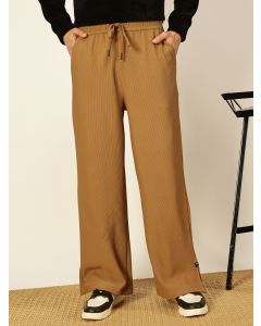 Dark Beige  Smart Loose Fit Parallel Trousers