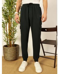 Bottle Green  Solid Relaxed Fit Joggers