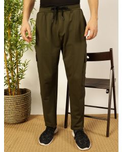 Olive  Mid-Rise Relaxed-Fit Track Pants