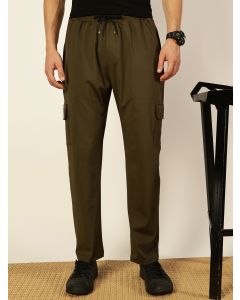 Olive Mid-Rise Regular Fit Track Pant