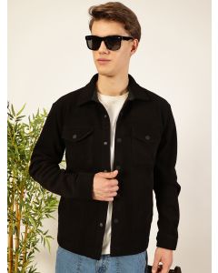 Black Spread Collar Corduroy Anti Odour Jacket