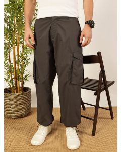 Grey  Classic Loose Fit Cargos Trousers