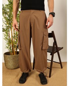 Khaki  Classic Loose Fit Cargos Trousers