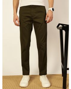 Olive  Smart Slim Fit Wrinkle Free Chinos Casual Trousers