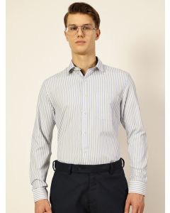 Yellow Regular Fit Long Sleeves Striped Shirt