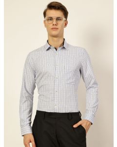 Blue Regular Fit Long Sleeves Checked Shirt