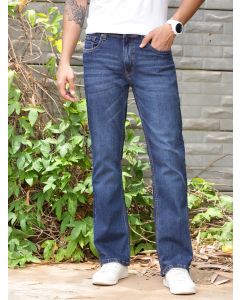Dark Indigo  Smart Bootcut Clean Look Light Fade Stretchable Jeans