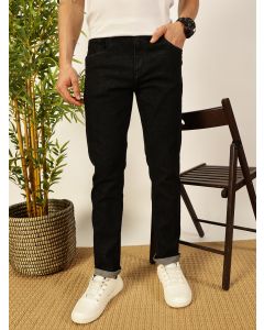Black  Smart Regular Fit Stretchable Jeans