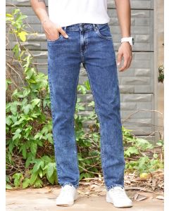 Mid Blue  Smart Slim Fit Clean Look Stretchable Jeans