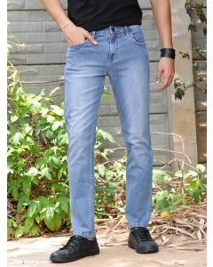 Mid Blue  Smart Slim Fit Light Fade Stretchable Jeans