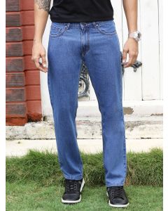Light Blue  Smart Relaxed Fit Cotton Jeans
