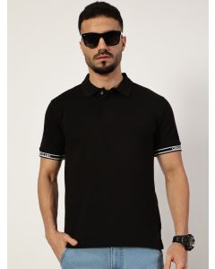 Black  Polo Collar T-shirt