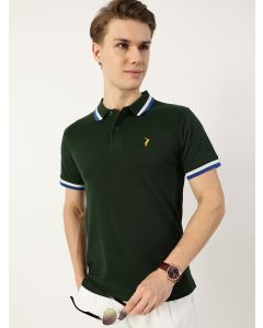 Bottle Green  Polo Collar T-shirt