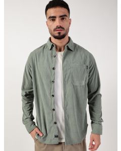 Green Premium Spread Collar Corduroy Casual Shirt