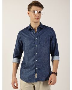 Dark Blue  Premium Slim Fit Opaque Casual Shirt