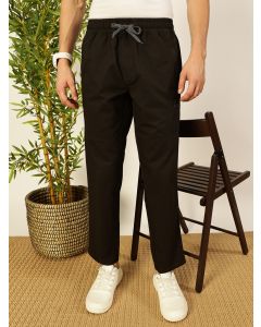 Olive Smart Pleated Mid-Rise Regular Fit Cotton Joggers Trousers