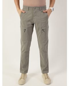 Grey Smart Easy Wash Regular Fit Mid-Rise Cargos