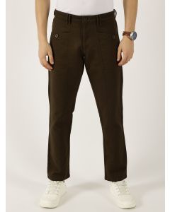 Dark Olive Smart Easy Wash Cargos Trousers