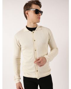 Off White  Ribbed Cotton Cardigan