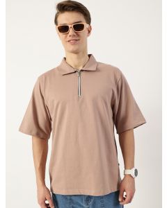 Onion Pink  Polo Collar Bio Finish T-shirt