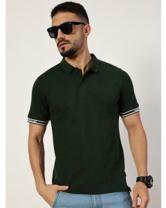 Bottle Green  Polo Collar T-shirt