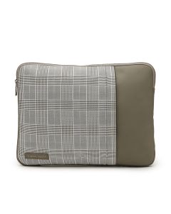 Men Checked PU Laptop Sleeve Bag