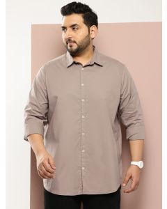 Brown  Plus Size Premium Casual Shirt
