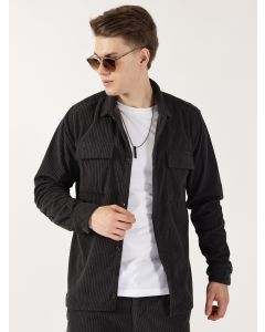 Grey Premium Fit Corduroy Casual Shirt