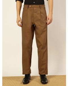 Brown Smart Pleated Korean Pant