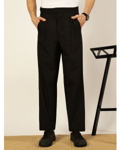 Black Smart Pleated Trousers