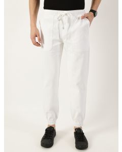 White Smart Easy Wash Joggers Trousers