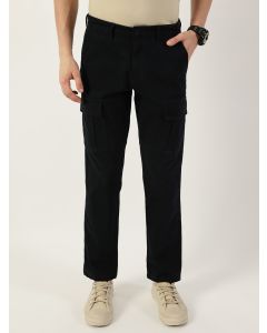 Navy Smart Easy Wash Cargos Trousers