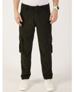 Olive Smart Regular Fit Corduroy Cargos