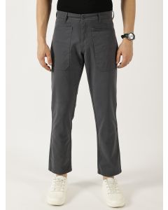 Mid Blue Smart Straight Fit Easy Wash Trousers