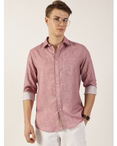 Pink  Premium Slim Fit Opaque Casual Shirt