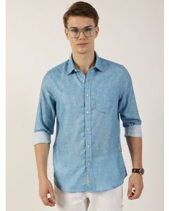 Blue  Premium Slim Fit Opaque Casual Shirt
