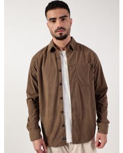 Brown Premium Spread Collar Corduroy Casual Shirt