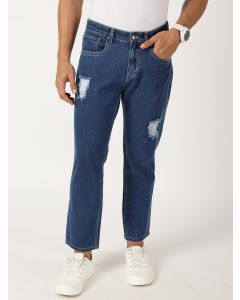 MidBlue Smart Relaxed Fit Mildly Distressed Jeans
